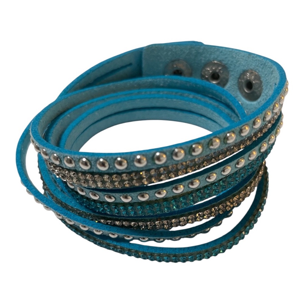 Yik Fung Turquoise Wrap Bracelet with Silver Studs